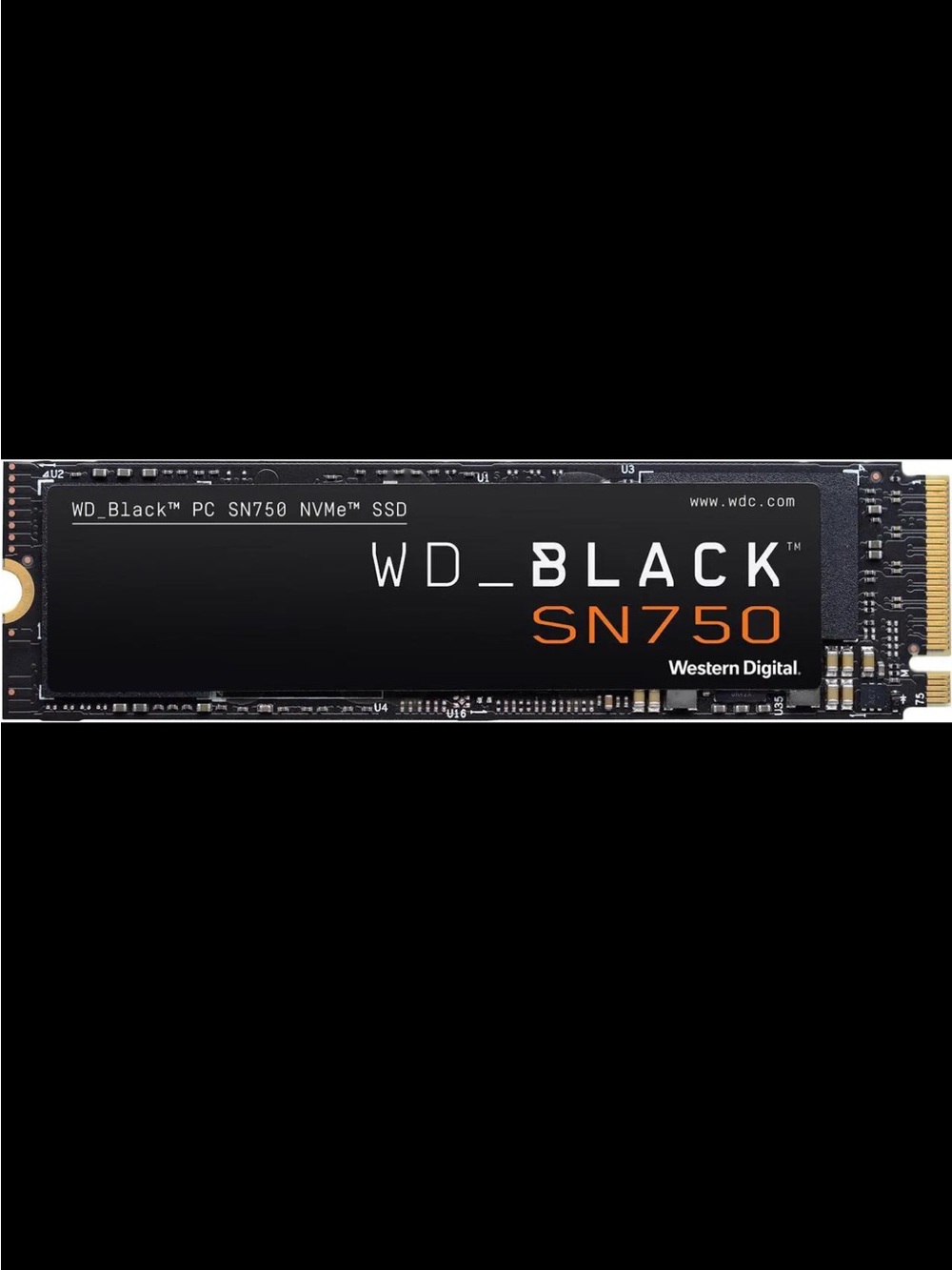 New Western Digital WD Black SN750 1TB NVMe SSD - Black